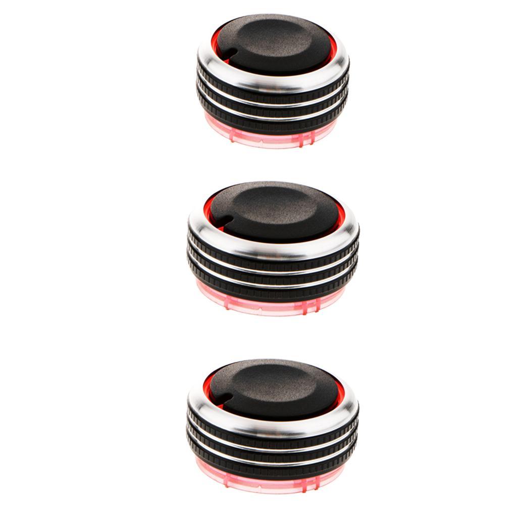 3 Pieces Car Interior AC Panel Control Switch Knob for 2002-2016 VW Polo Black/Red/Blue