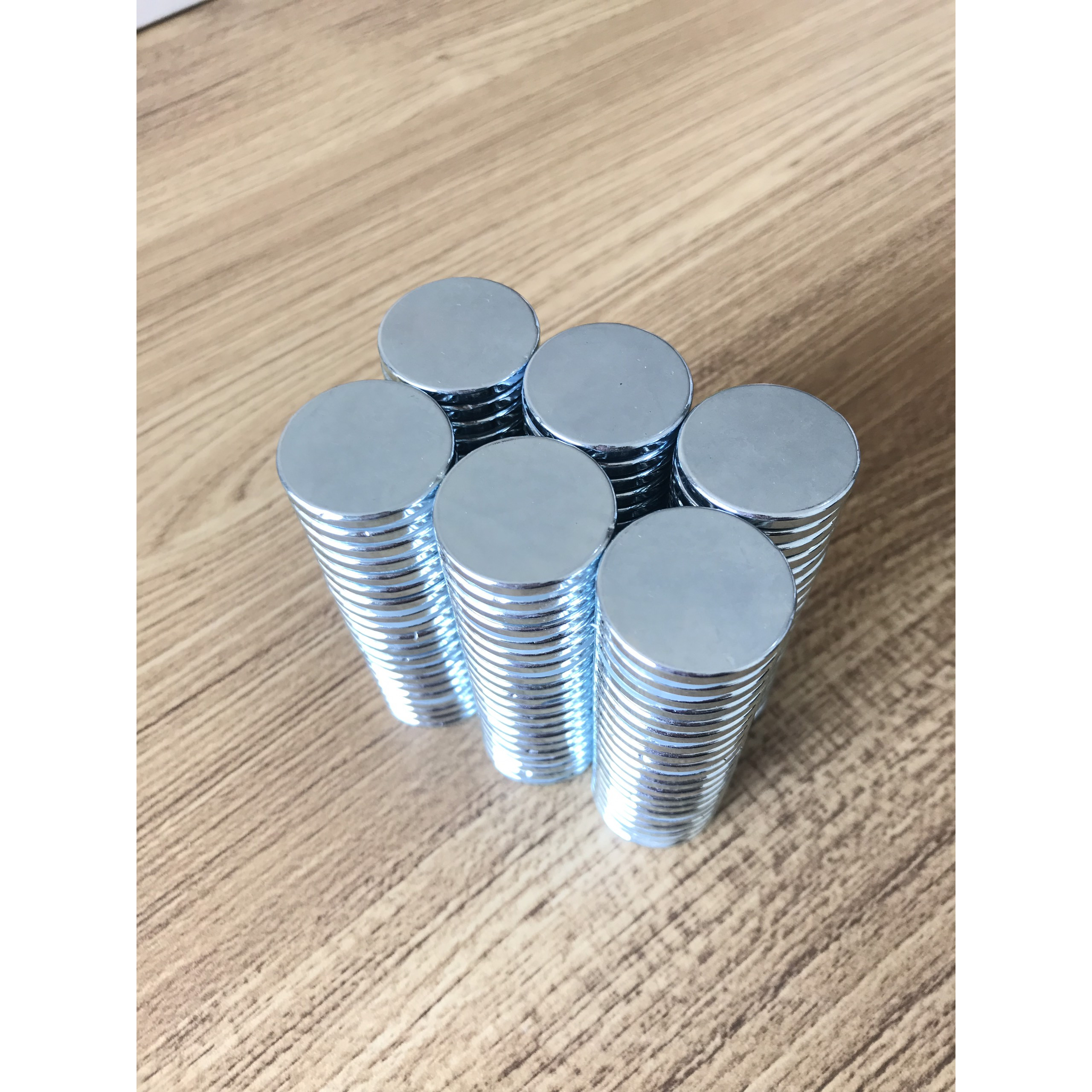 10 Viên Nam Châm Đất Hiếm Loại Tròn 25x3mm Mạ Kẽm Lực Từ N35 Cực Mạnh