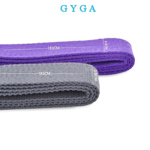 Dây đai yoga cotton dài 1,8m nhiều màu sắc có khoá kim loại có thể điều chỉnh hỗ trợ an toàn không trơn trượt