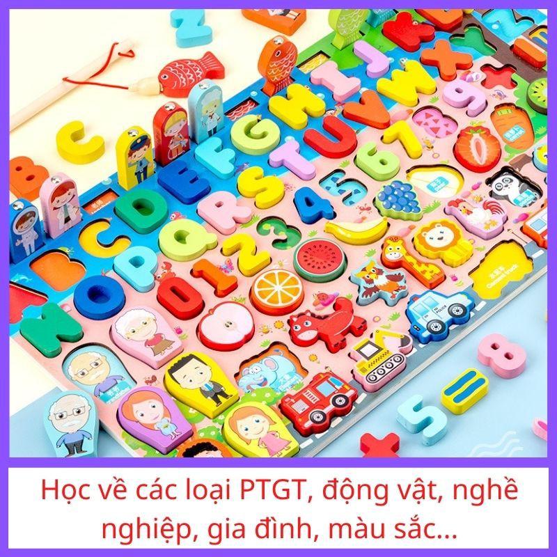 Đồ chơi câu cá gỗ 7 trong 1 đa chức năng cho bé yêu phát triển trí tuệ