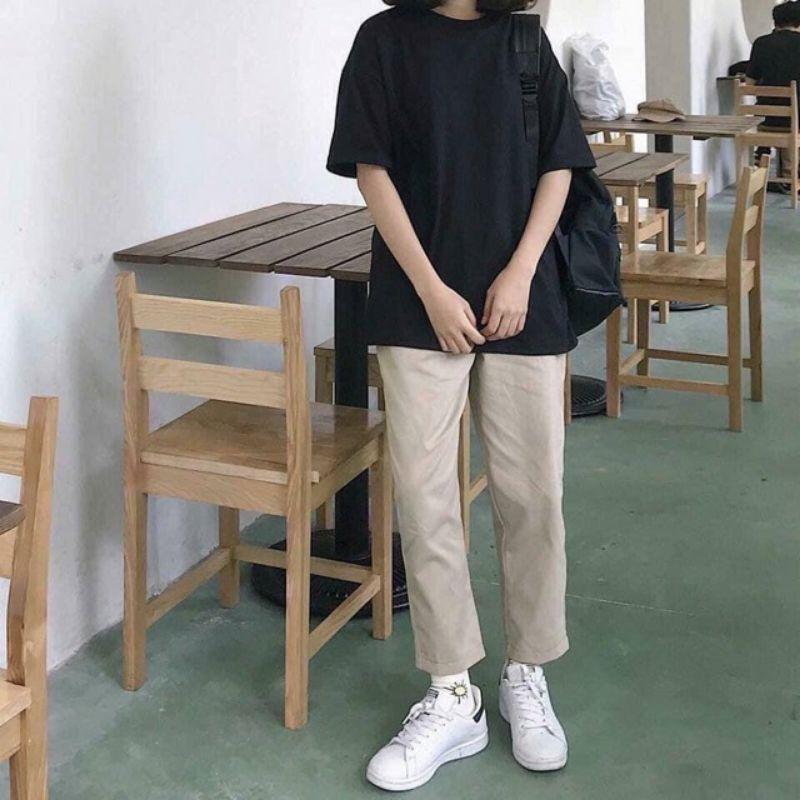  Quần Baggy Kaki Ống Suông Unisex