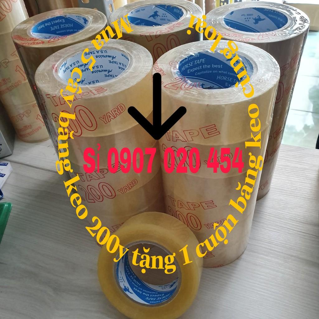 Băng keo opp trong/đục dán thùng siêu dính siêu rẻ 200y/2kg/ 1 cây 6 cuộn