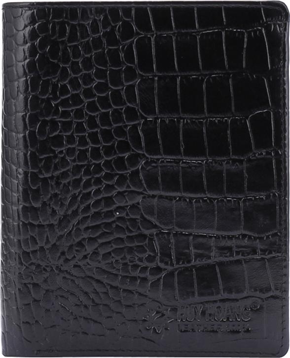 Bộ Ví & Thắt Lưng Nam Vân Cá Sấu Huy Hoàng HT2120-HT4114 (23 x 11,5 cm) - Đen