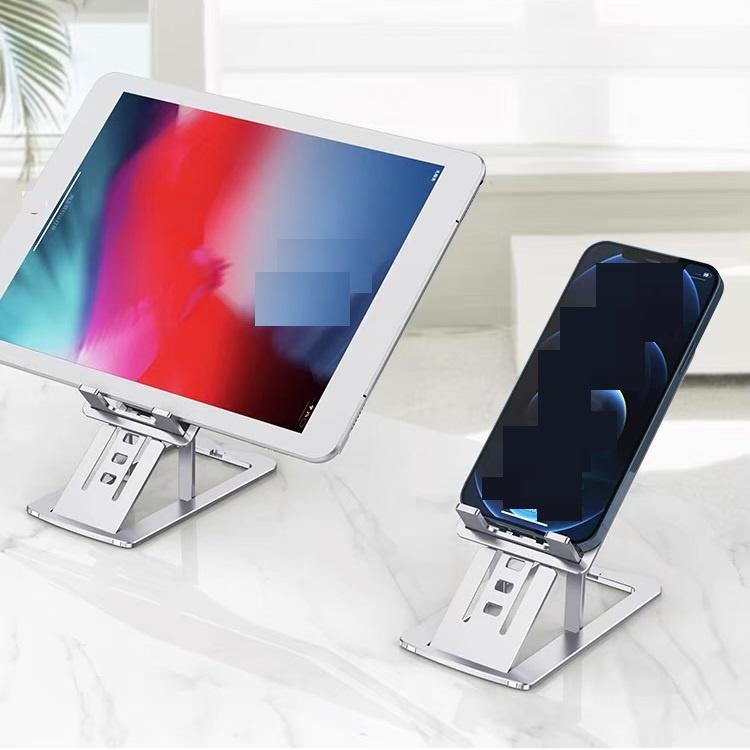 Giá đỡ iPad, iPhone hợp kim nhôm gấp gọn nâng độ cao góc nghiêng T626 cao cấp cho máy 5 - 10 inch.