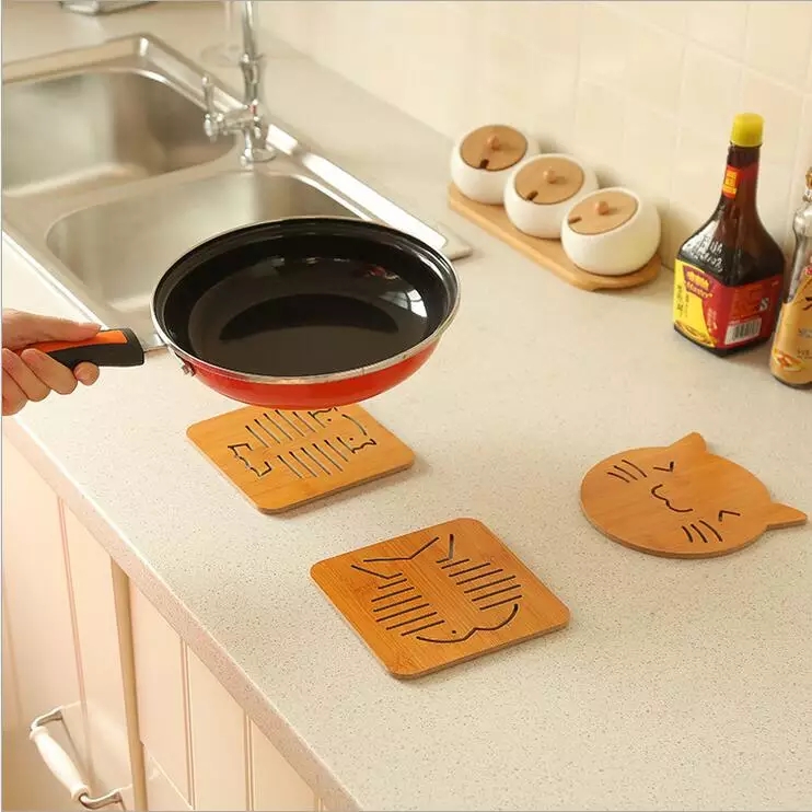 Miếng lót nồi, Rế lót nồi đất kho cá, đế lót nồi inox, nồi cơm điện, nồi lẩu, nồi nấu bột mì, chén bát bằng gỗ dễ thương