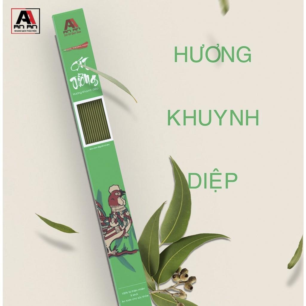 Nhang sạch hữu cơ Quế Khuynh diệp Trầm hương An An hộp 36 nén thảo mộc tự nhiên không hóa chất phù hợp để thờ cúng