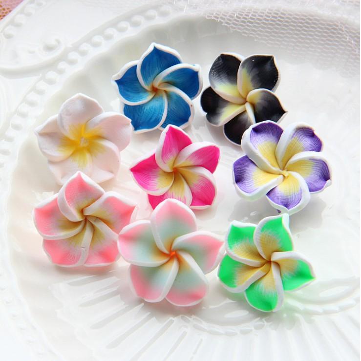 HN * Charm hoa sứ Frangipani size 2cm cho các bạn trang trí vỏ ốp điện thoại, kẹp tóc, DIY