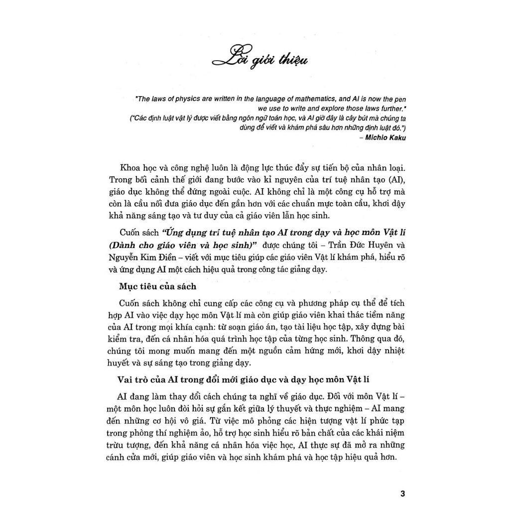 Ứng Dụng Trí Tuệ Nhân Tạo AI Trong Dạy Và Học Môn Vật Lí (Dành Cho Giáo Viên Và Học Sinh - Dùng Chung Cho Bộ SGK) (HA)