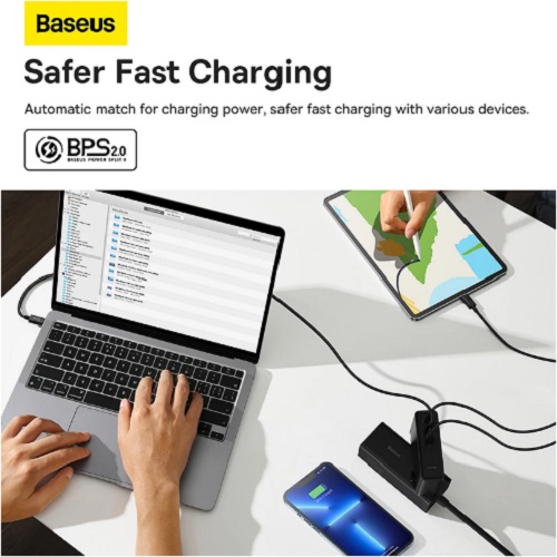 Củ Sạc Nhanh Baseus GaN5 Pro Fast Charger 140W (kèm cáp C to C , Type C*2 + USB, PD/ QC4.0/ QC3.0/ AFC/ FCP Quick-Charger) Hàng chính hãng