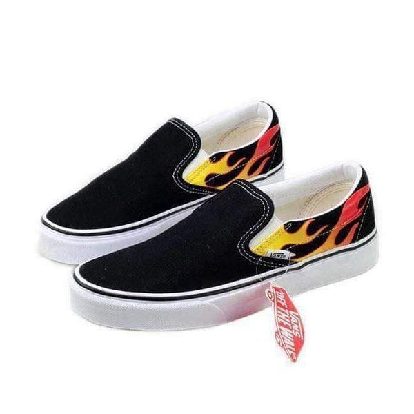 Giày sneakers nam nữ họa tiết lửa phá cách Vans UA Classic Slip-On Flame - VN0A38F7PHN