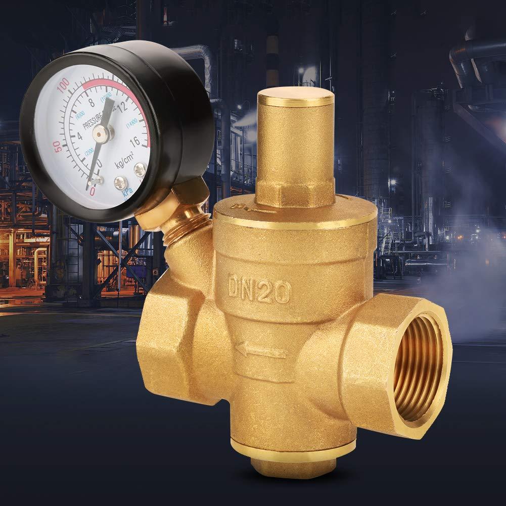 Van giảm áp suất nước DN20 có thể điều chỉnh bằng đồng thau với đồng hồ đo áp suất, điều chỉnh giảm áp suất nước trong đồng thau bằng đồng thau