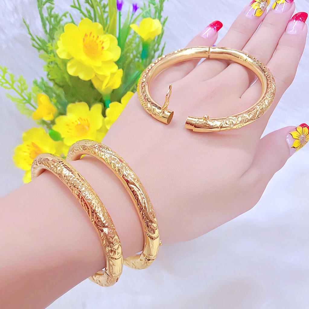 Vòng Tay Nữ Bọng Khóa Gài Mạ Vàng 24K