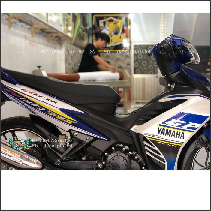 Tem Exciter 135 GP Xanh Trắng