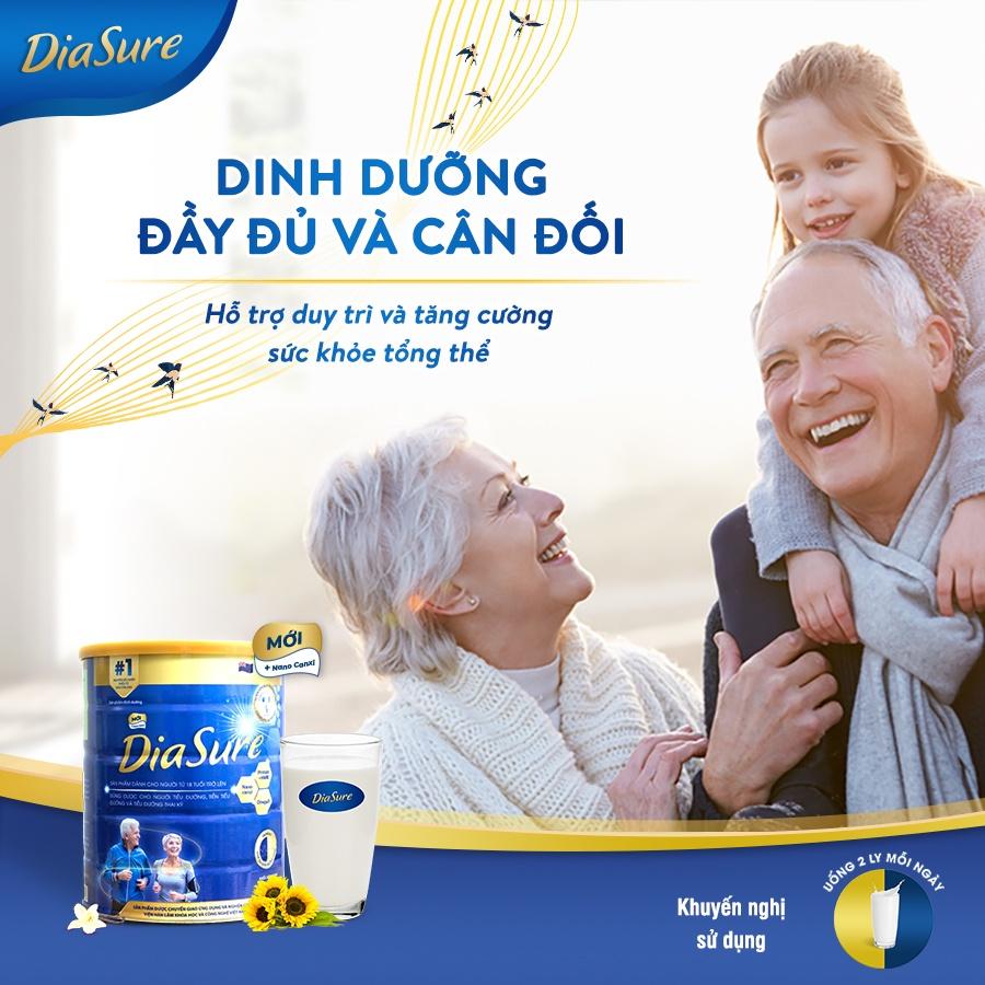 Sữa Non Diasure 850G (NEW) bổ sung thêm Nano Canxi, Omega3, (Mua 5 tặng 3 hộp 450G)-Sữa dành cho người tiểu đường