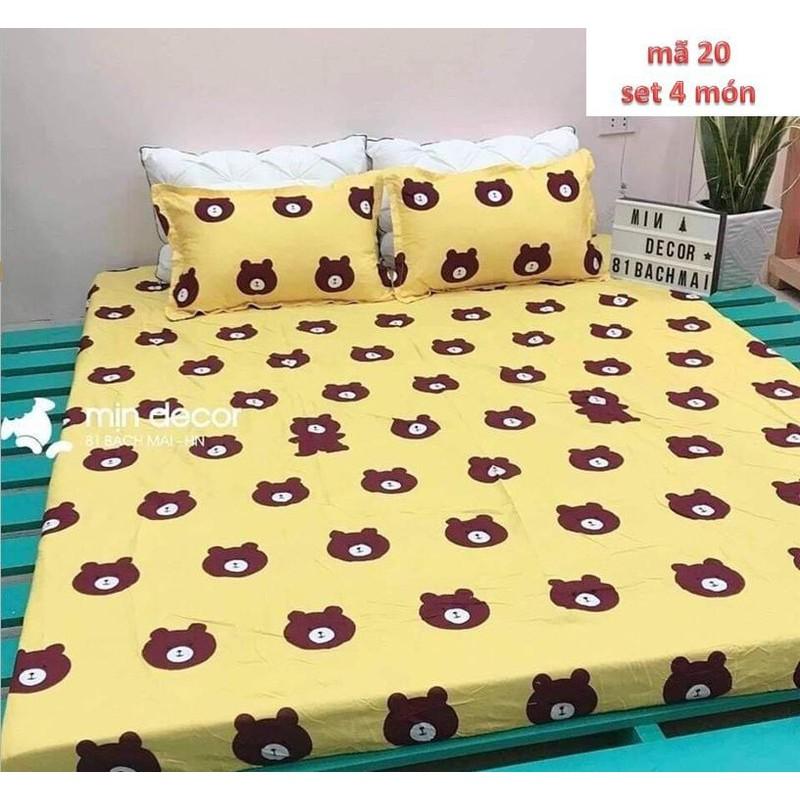 Bộ Ga Gối Cotton Poly nhiều hình 1m6x2mx10cm/ 1m8x2mx10cm