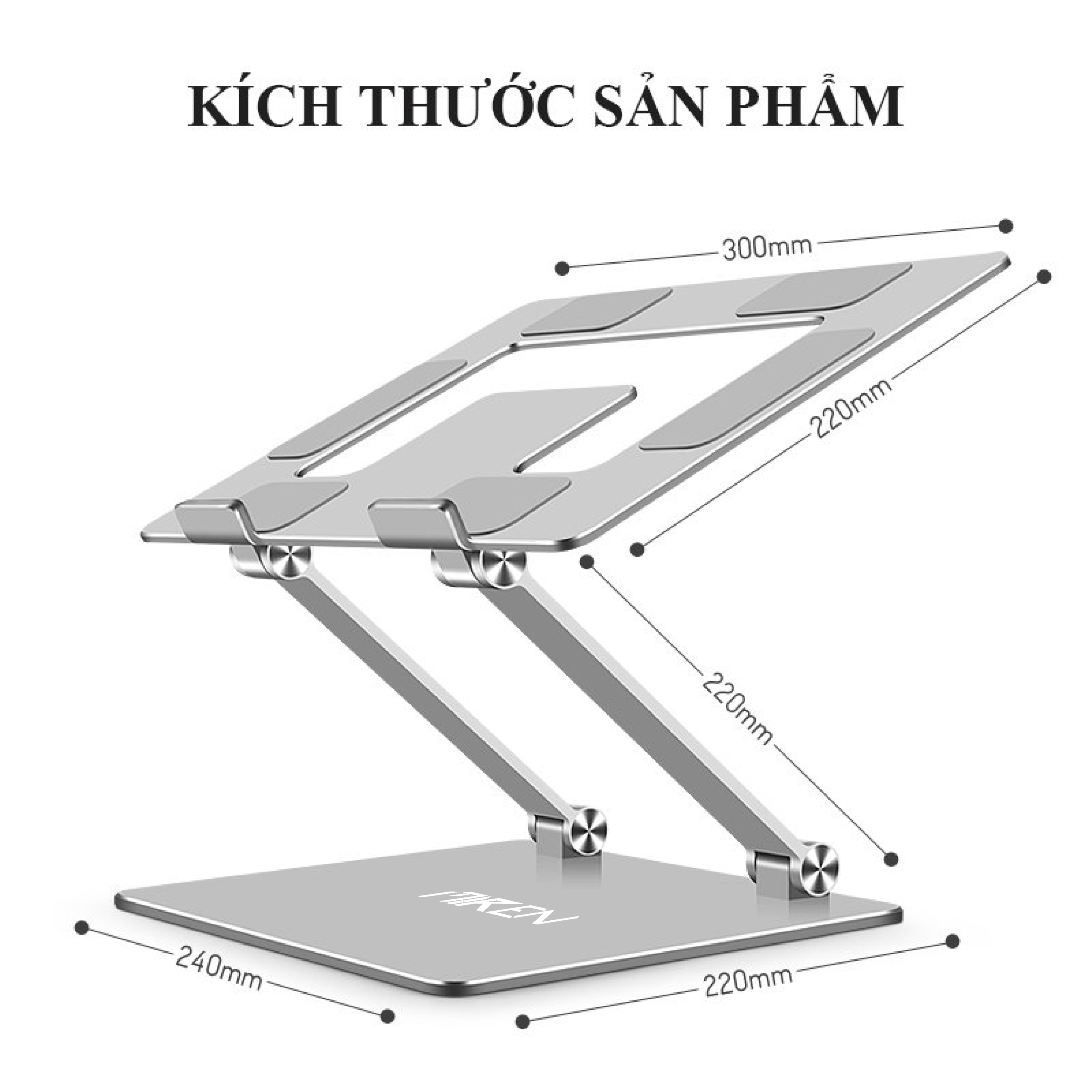 Đế Tản Nhiệt Laptop Macbook Giá Đỡ Kệ Đỡ Để Bàn Hợp Kim Nhôm Cao Cấp - Nâng Hạ Độ Cao - Gấp Gọn Tùy Thích Cho Kích Cỡ 10-18 Inches Hàng Chính Hãng