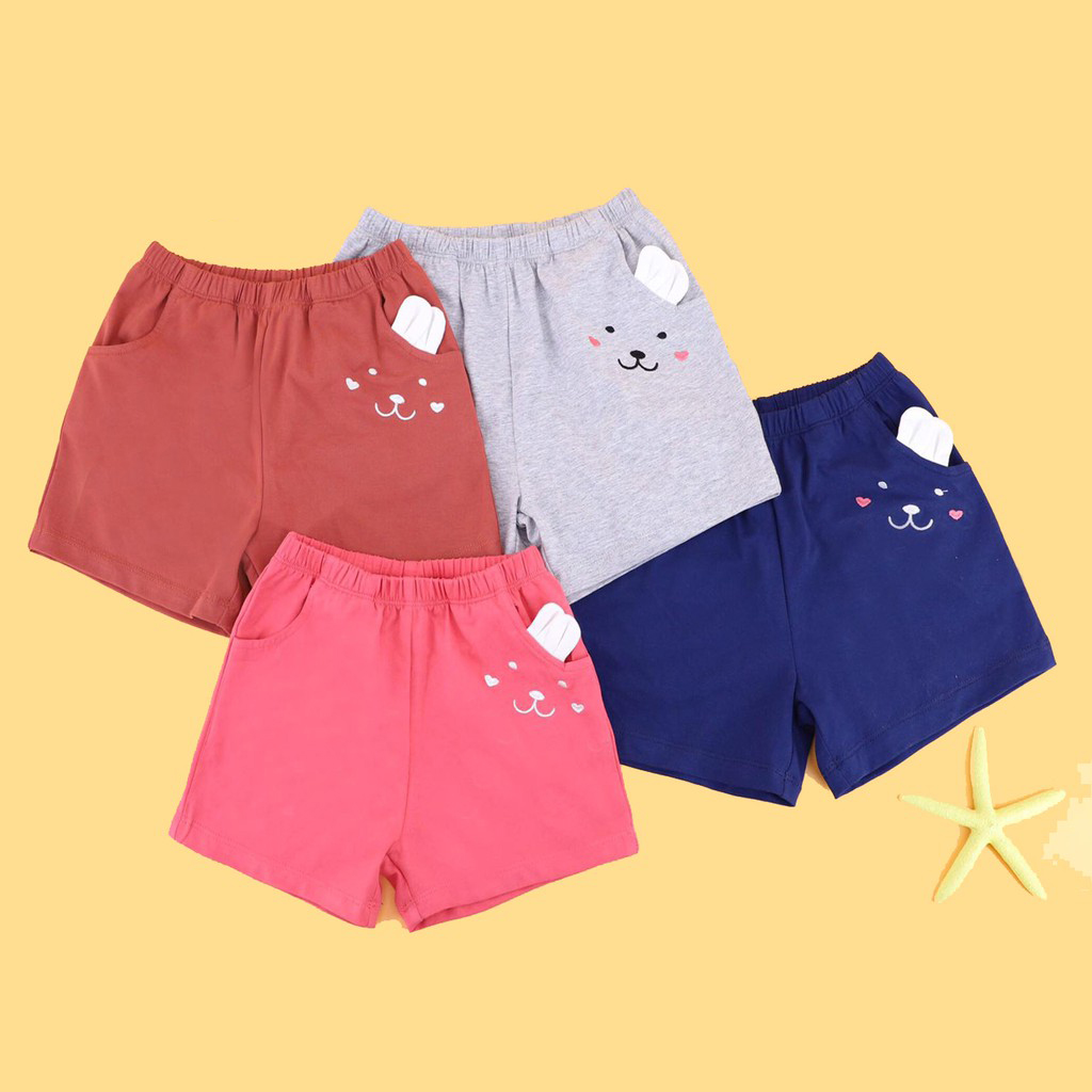 Quần bé gái quần sooc đùi cotton họa tiết thỏ cực xinh 1-6T (10-22kg)