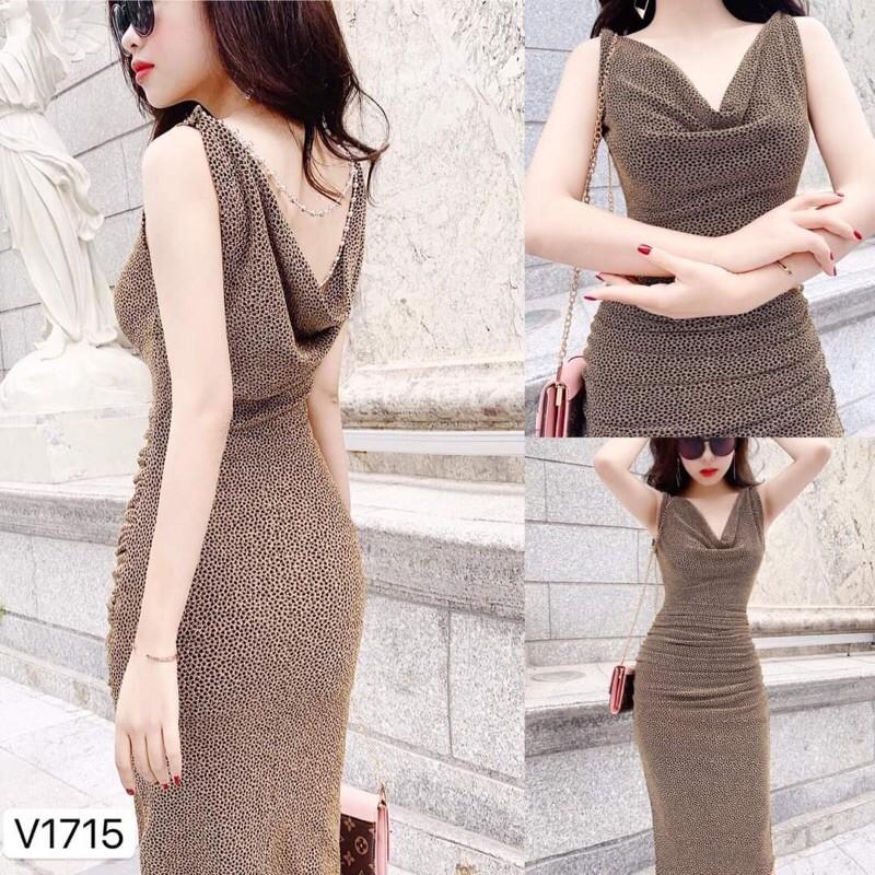 Đầm body nhũ vàng sát nách sang chảnh(ko kèm hoa cài)