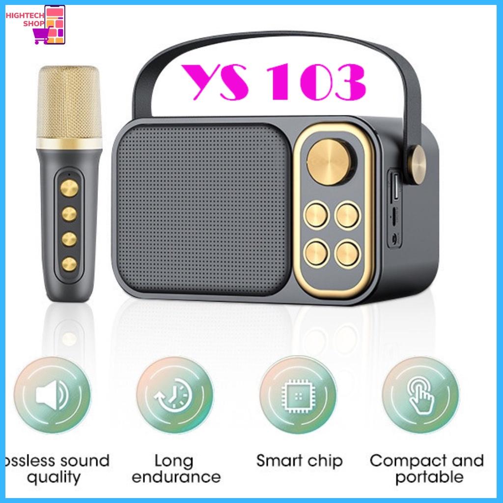 Loa Karaoke Bluetooth Mini YS-103 Kèm 1 Micro Không Dây Công Suất 5W Âm Thanh Siêu Hay-Loa Karaoke Mini Bluetooth