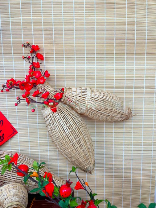 Mành tre trang trí tết - Mành tăm tre loại to - Size 150cm đến 200cm - Cây giả, hoa lụa Decor trang trí nhà cửa - 1m5 * 1m6