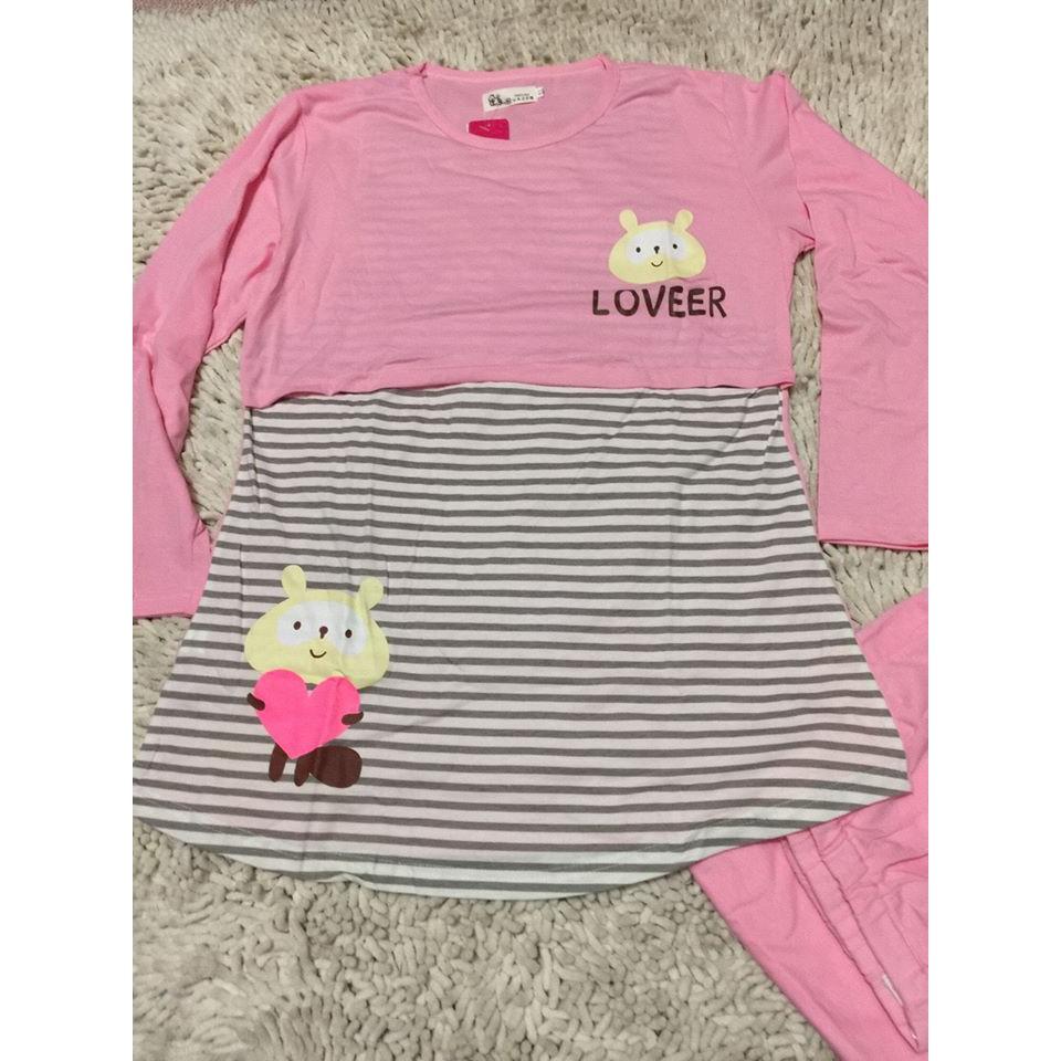 Bộ bầu dài tay mặc nhà cho con bú