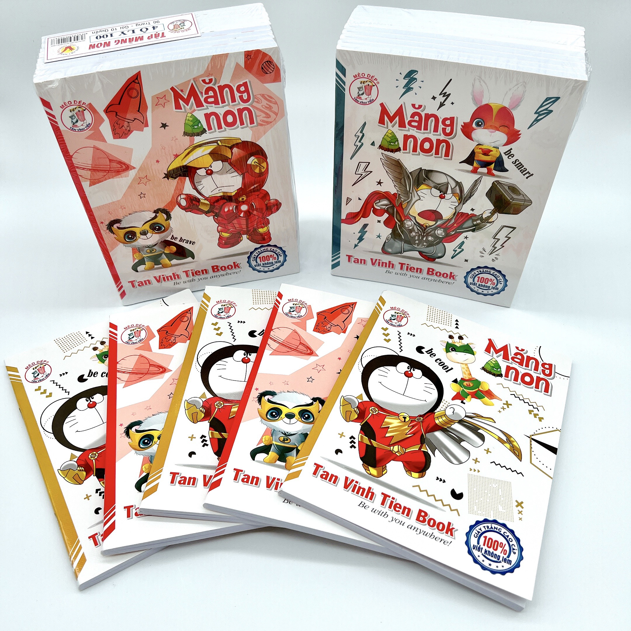 Tập học sinh 96 trang, combo 5 quyển tập tân vĩnh tiến măng non 100% không lem, giấy trắng tinh - Quà tặng cho bé đi học