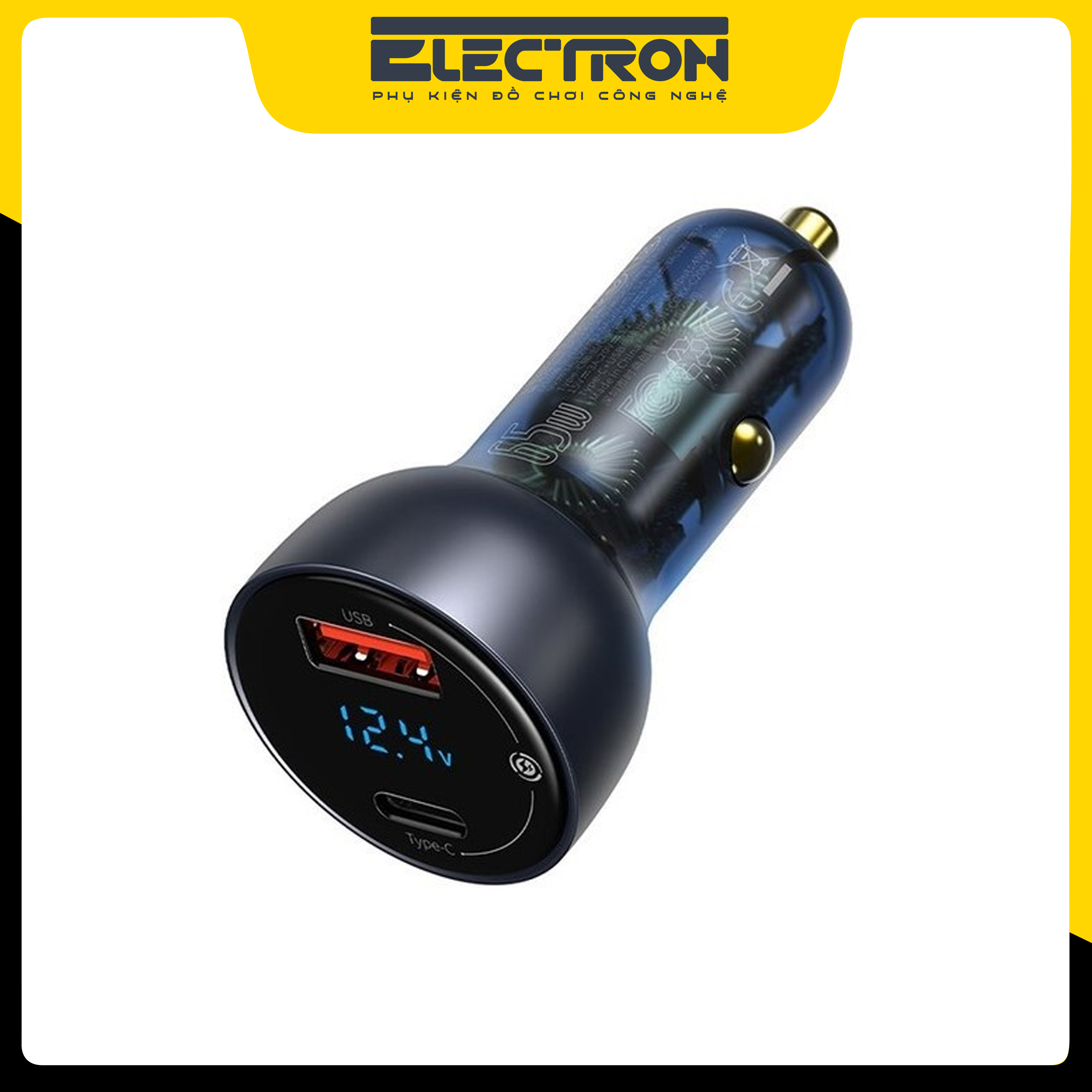 Tẩu Sạc Mini Trên Xe Hơi Particular Digital Display QC + PPS Dual Quick Charger 65W Hàng Chính Hãng Baseus