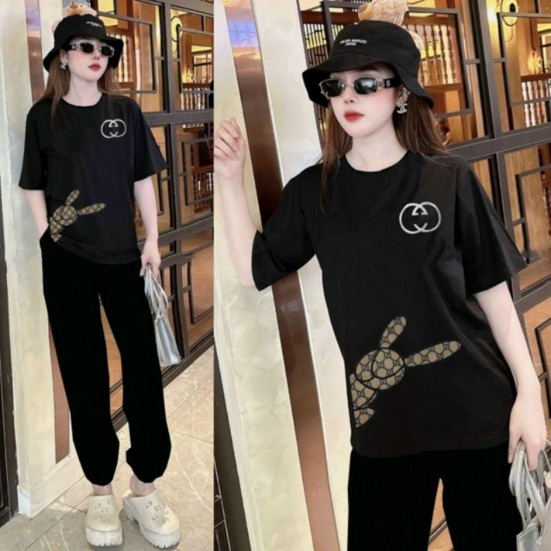 Sét đồ bộ đi chơi thun nữ áo form rộng phối quần dài bo gấu thời trang cao cấp mẫu mới đẹp có bigsize