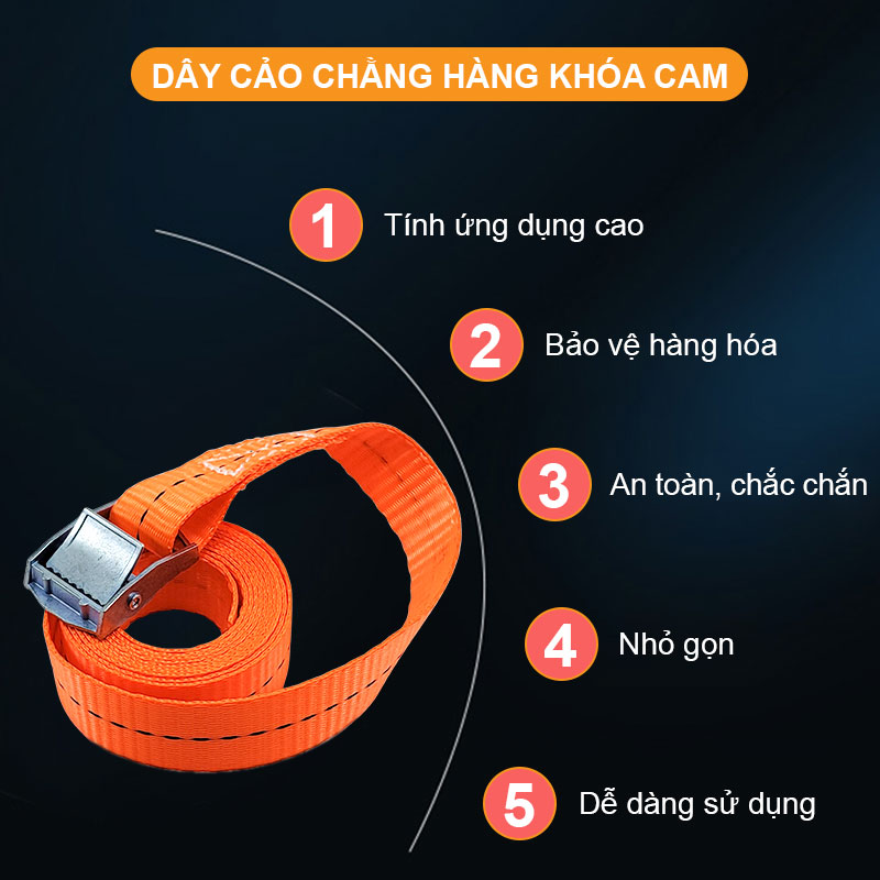 Dây Cảo Chằng Hàng, Buộc Hàng Bản Rộng 2.5cm - Dài 1m đến 4m - NIKITA