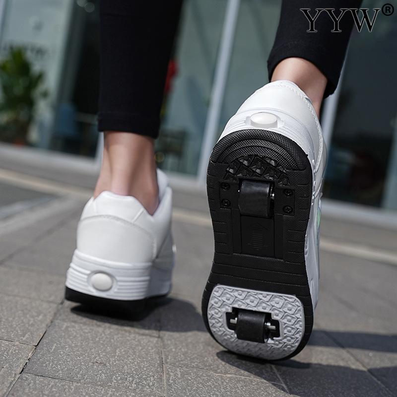Trẻ em 2 bánh xe trượt băng giày thể thao trượt băng trượt ngoài trời giày bay có thể tháo rời Color: E Shoe Size: 32