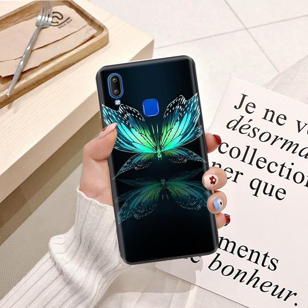 Ốp lưng dành cho ViVo Y85 Viền dẻo TPU hình Cánh Bướm Xanh