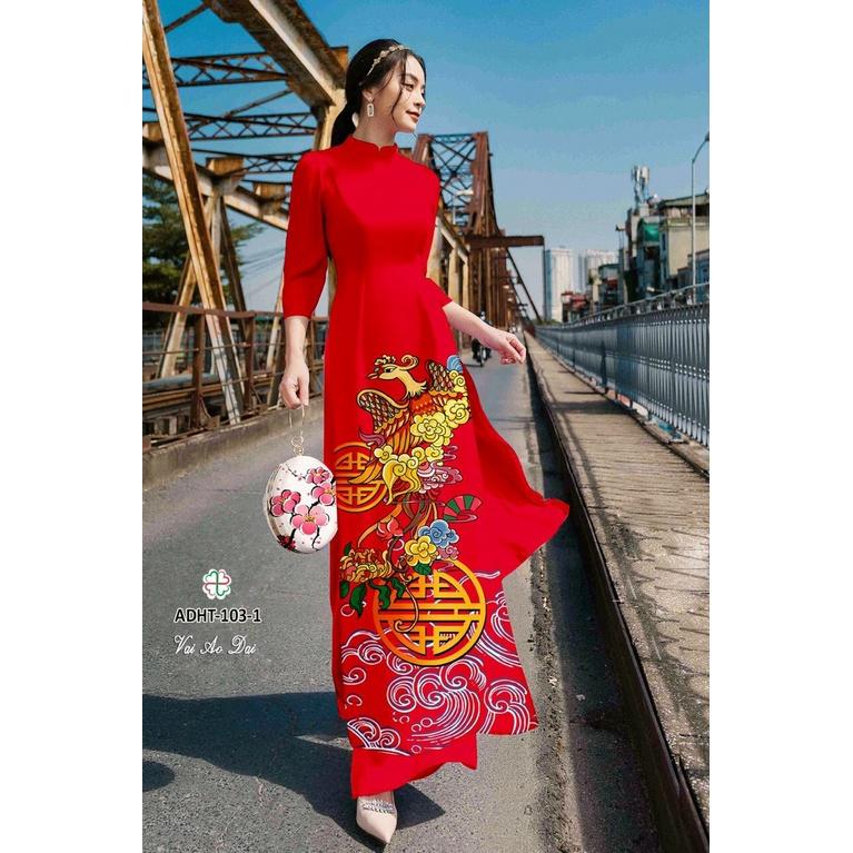 GIÁ XƯỞNG - ÁO DÀI TRUYỀN THỐNG PHỤNG 2022 ĐỎ