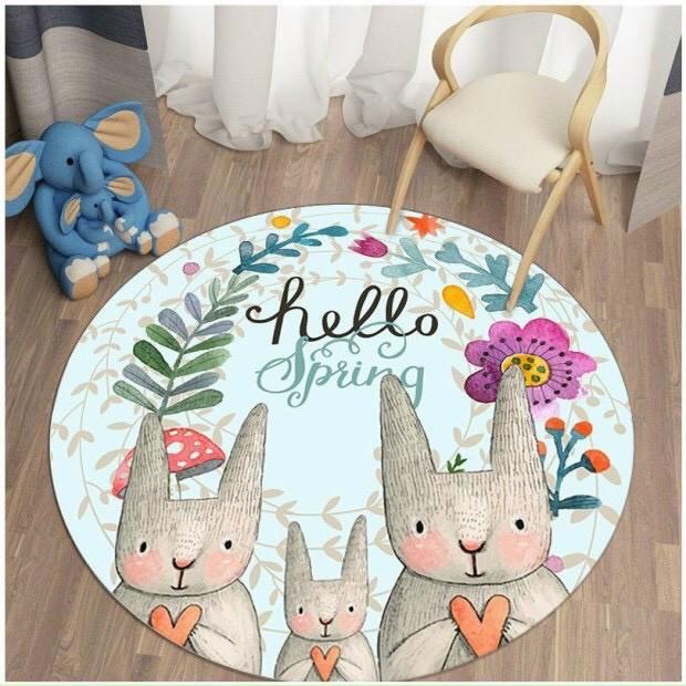 Thảm BALI Tròn , Thảm Lông Loang Tròn Trang Trí Cao Câp Chống Trơn -LT199