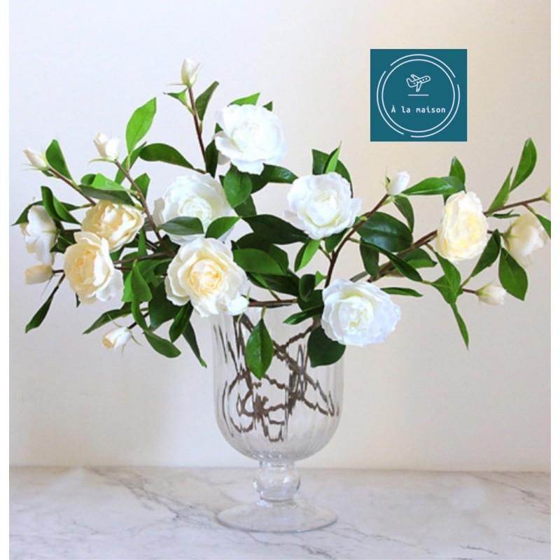 Hoa giả - Cành hoa trà 61cm mô phỏng như thật trang trí không gian xanh mát sang trọng