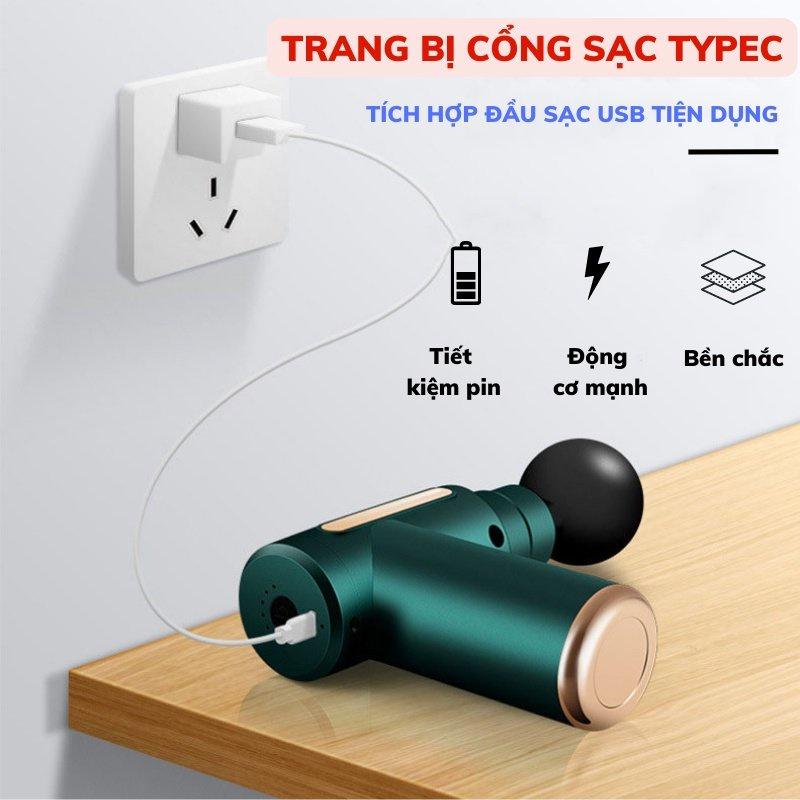 Máy Massage Mini Cao Cấp 4 Đầu 6 Tốc Độ , Máy Massage Cầm Tay Sử Dụng Cho Cổ, Vai Gáy, Toàn Thân Giúp Thư Giãn Hiệu Quả