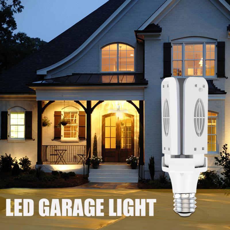 30/40W Đèn LED Nhà Để Xe Có Thể Gập Lại Biến Dạng Ốp Trần Siêu Sáng Chiếu Sáng Công Nghiệp Cho Nhà Kho Hội Thảo Đèn E27