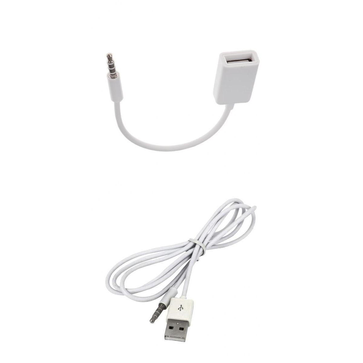 3.5mm Male To USB 2.0 Female +3.5mm Plug Male to USB 2.0 Male Cable Adapter
