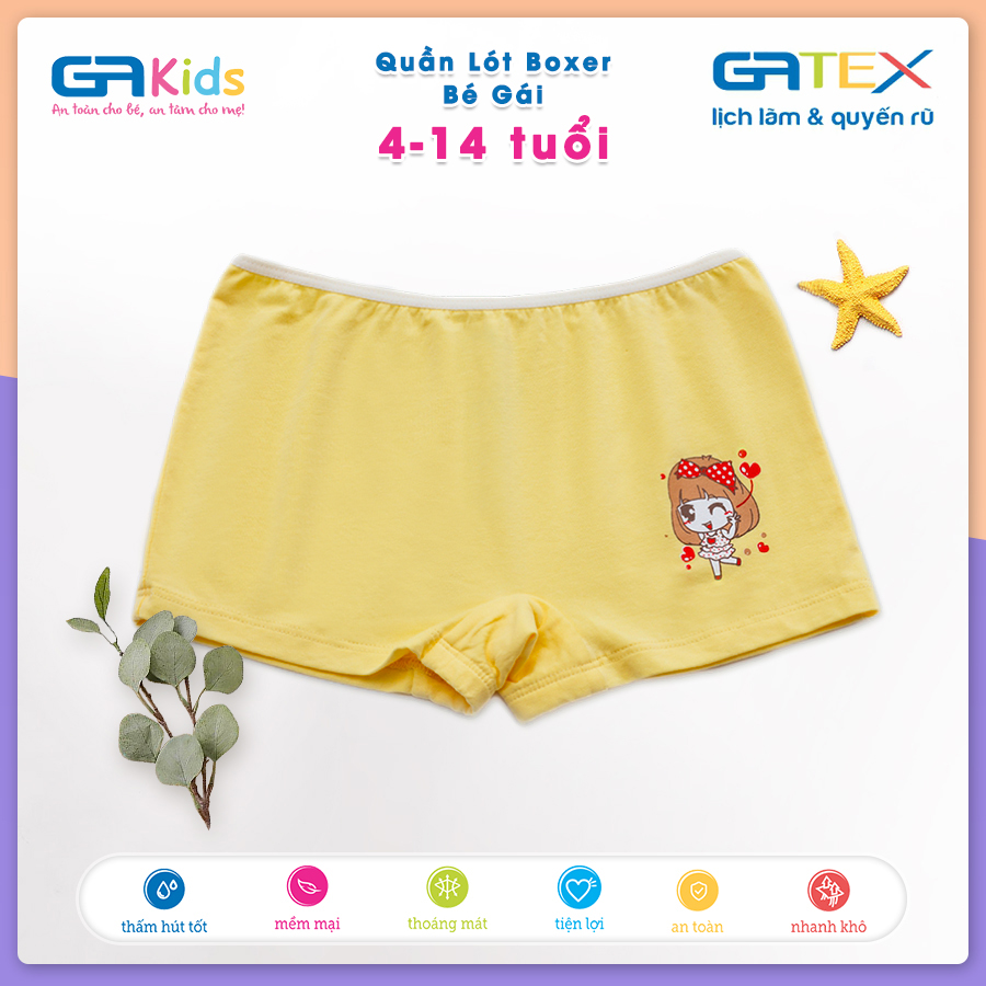 Set 3 Quần Lót Boxer Cho Bé Gái GAKIDS - Chất liệu COTTON cao cấp