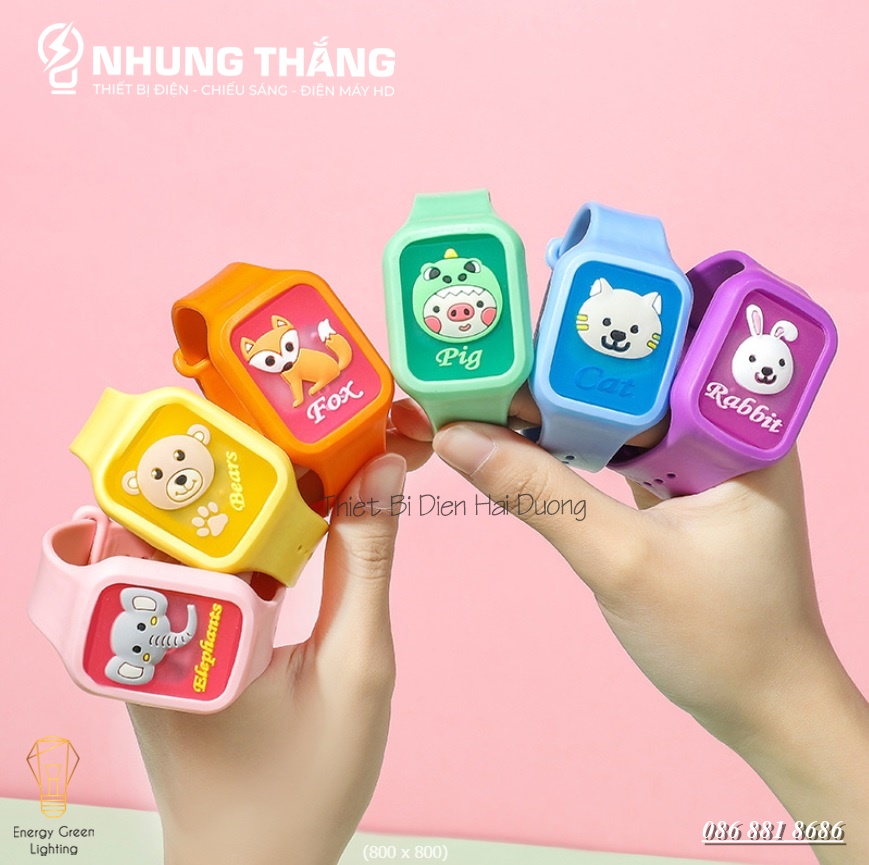 Đồng Hồ Tinh Dầu Đuổi Muỗi Có Đèn – Vòng Đeo Tay Đuổi Muỗi Tinh Dầu Thực Vật Phát Sáng - Màu Random - Có Video