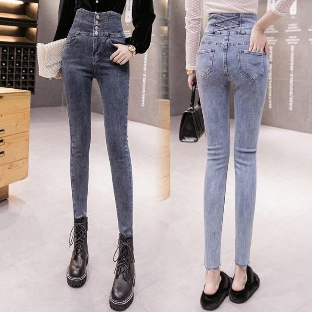 Hàng nhập Quần jean nữ cao cấp thiết kế lưng cao tôn dáng NP831