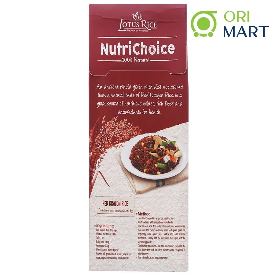 Gạo Lứt Huyết Rồng Hữu Cơ NutriChoice Gói 500G Thơm Ngon Bổ Dưỡng ORIMART