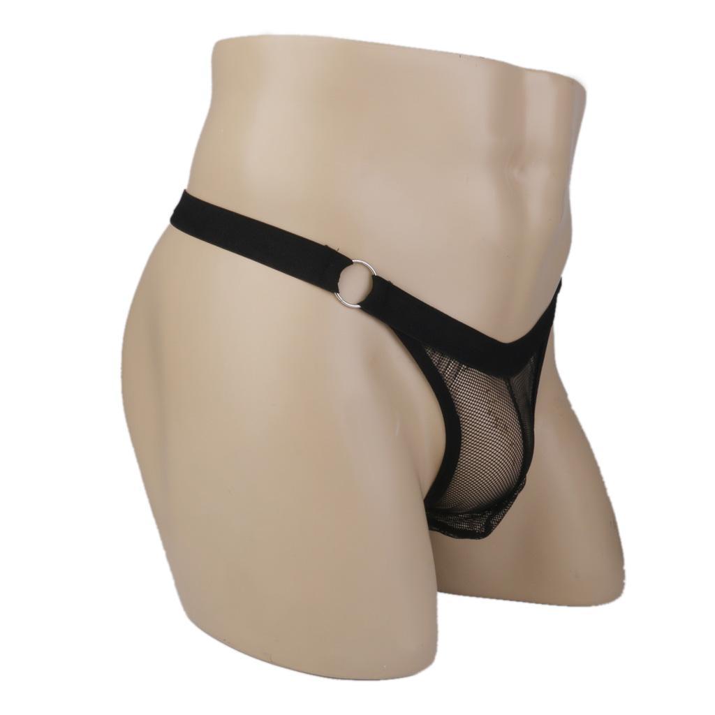 2pcs Men's Underwear T-Back Lingerie Briefs G-string See Through Thongs