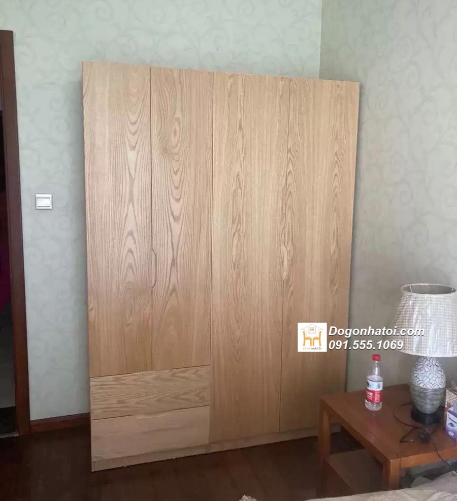 Tủ quần áo gỗ sồi tự nhiên 5 cánh C2m x D2m2 - TA240
