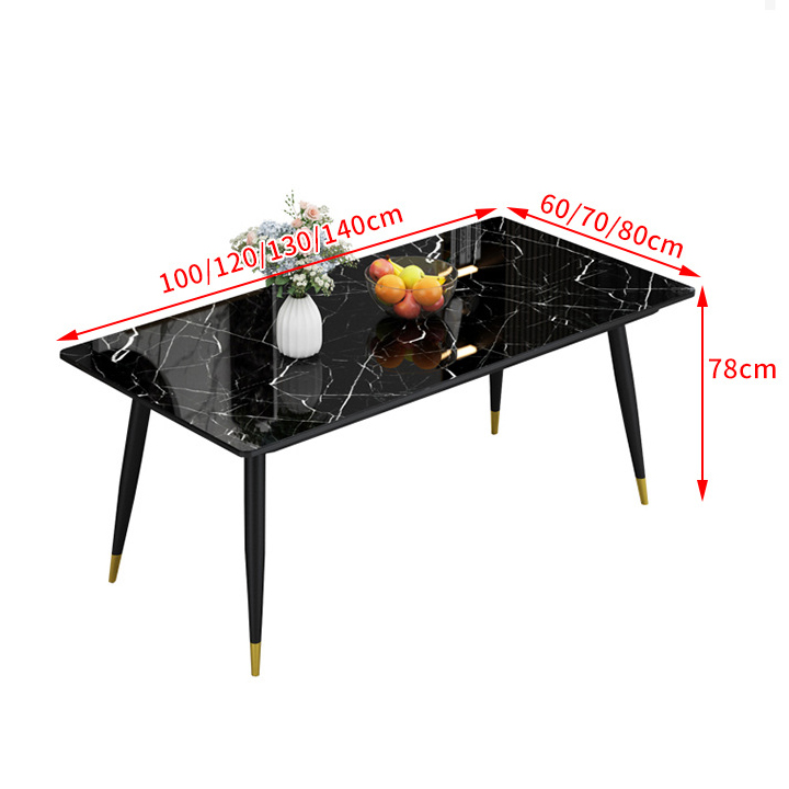 Bàn ăn mặt kính cường lực vân đá 120x70cm - Bàn ăn đẹp cho gia đình- Nội thất phòng ăn đẹp