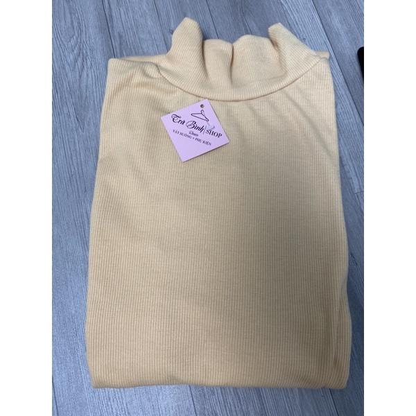 Váy len nữ suông dài tay cổ 3 phân Đầm trơn chất len thường hàng VNXK