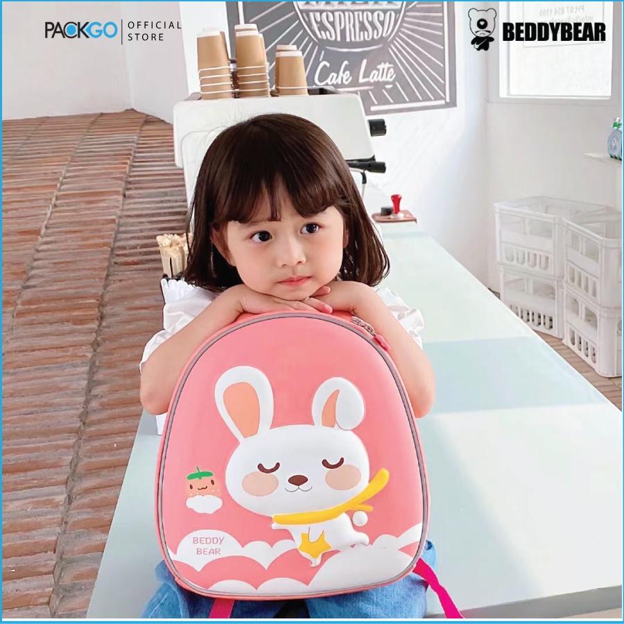 Balo Beddybear cho Bé từ 02 tuổi Thương hiệu Beddy bear Hình Thỏ Học Mầm non Mẫu giáo Thiết kế kèm dây chống thất lạc Bé