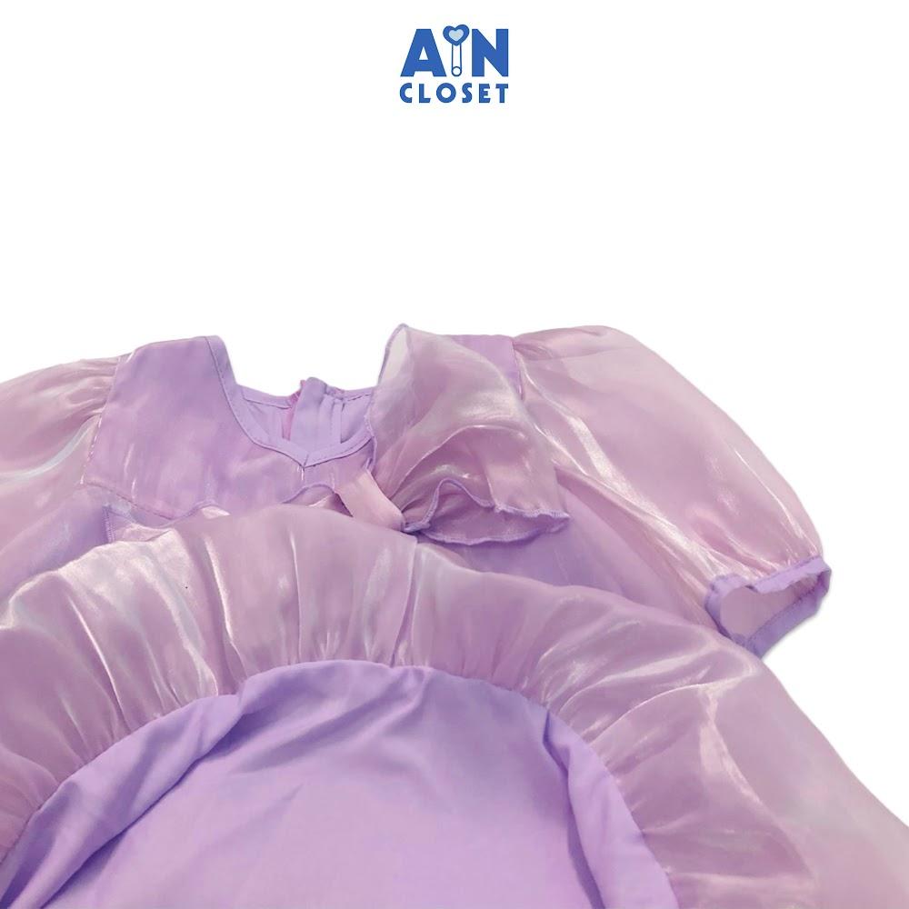 Đầm công chúa bé gái Nơ tím tay lỡ organza - AICDBGEVHKZH - AIN Closet