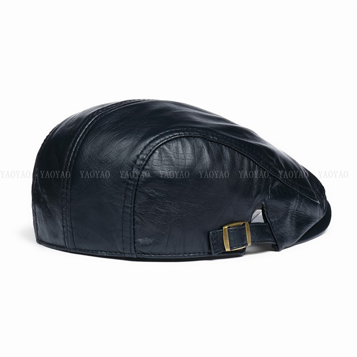 Mũ/ Nón beret nam da cừu cao cấp BHY1903 Điều chỉnh được, Mỏng mềm, thoáng khí, không bong tróc