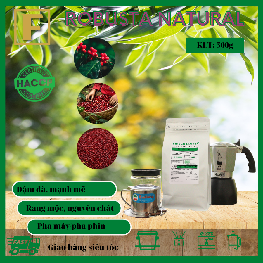 Robusta Natural (Chế biến tự nhiên) ĐắkLăk - Vị đậm, mạnh mẽ, lượng caffein cao - Cà phê Pha phin/ Pha máy |250 - 500gr|
