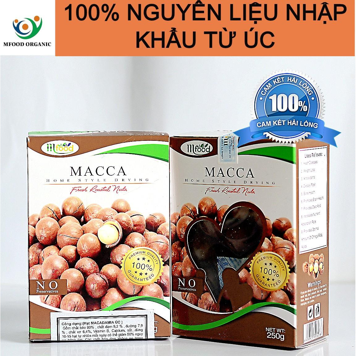 Hạt Mắc Ca Mfood Nhập Khẩu Úc Hộp 250G